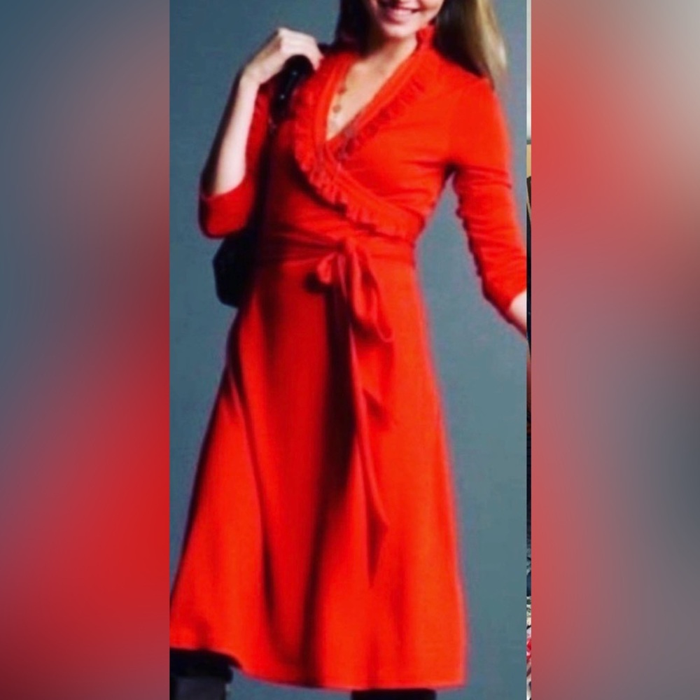 Banana Republic Vintage rusty orange wrap dress XL